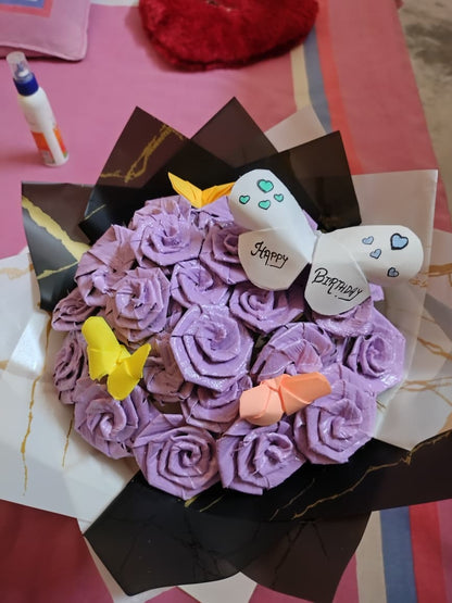Medium size purple Bouque(happy birthday)